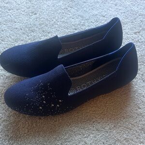 Rothy's Women's Dark Blue Loafers with Speckled Design